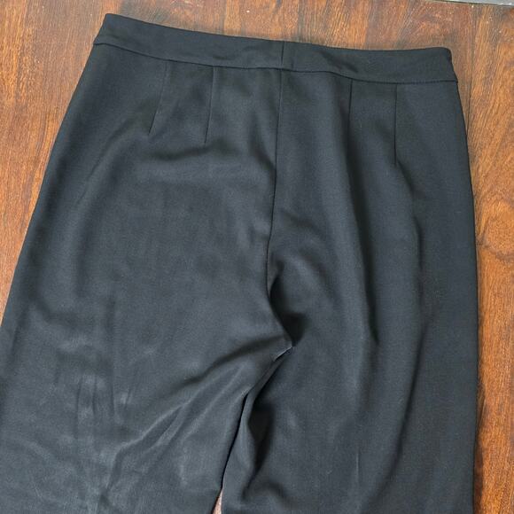St. John Caviar Wide Leg Black Dress Pants - Size 10 - Picture 6 of 7